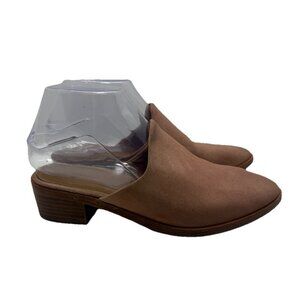 Soludos Venetian Suede Women's Slip On Leather Mule Shoes Tan Size 6 Block Heel